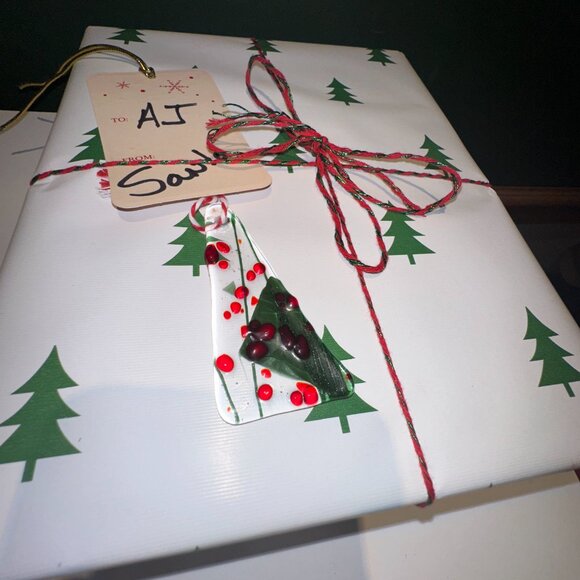 #1779 CRHISTMAS TREE ORNEMENT OR PACKAGER ADORNMENT CLEAR W/ COLOR ORNEMENTS  CO - Picture 7 of 11